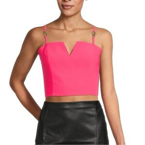 (New) Amanda Uprichard Fable Hot Pink Crop Top
